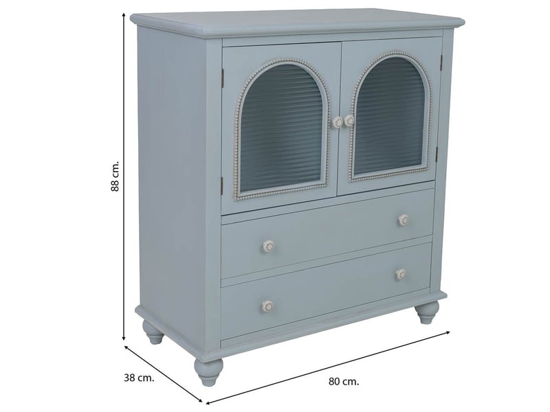  Buffet en bois bleu 80x38x88 cm h  - Conforama C