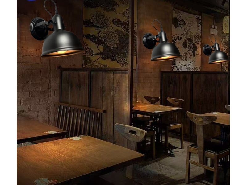  Applique murale rétro design industriel spot mural noir 7914674591 - Conforama E
