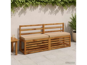 Lot de 2 coussins de banc, coussins d'assise vught 100 % polyester sable cf58554