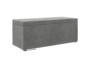 Tabouret bas, ottoman gris foncé 101x41x40 cm velours et bois composite