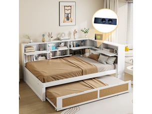 Lit gigogne 140x200 cm coloris blanc