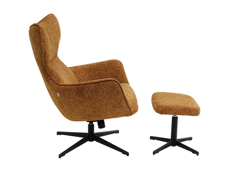  fauteuil pivotant et repose-pieds jules marron kare design  - Conforama E