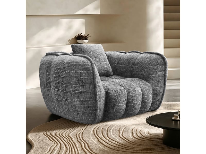  Lexzurn fauteuil fixe, pouf pour adulte,avec coussin,conception ergonomique,profondeur d'assise accrue 60 cm,adapté à de nombreux contextes,base antidérapante  - Conforama A