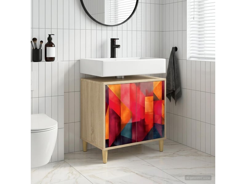  Armoire de salle de bain, meuble de rangement heesch sonoma 60x40x60 cm  - Conforama B