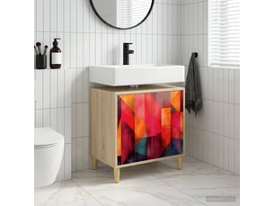 Armoire de salle de bain, meuble de rangement heesch sonoma 60x40x60 cm
