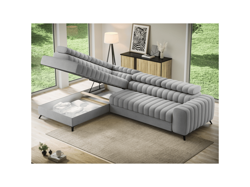  Canapé d'angle collection kanedojo coloris gris  - Conforama E