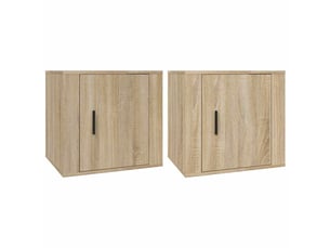 Lot de 2 table de chevet chanmbre, table d'appoint chêne sonoma 50x39x47 cm