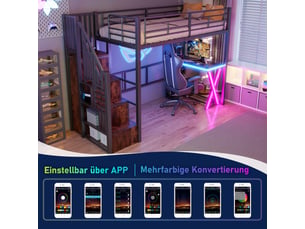 Lit mezzanine 90x200 cm <strong></strong> <strong></strong> coloris noir