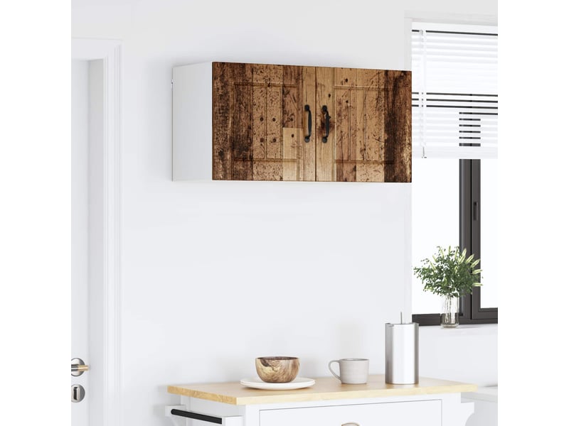  Meuble mural de cuisine, armoire de cuisine bois ancien 80x31x40cm shl9508  - Conforama D