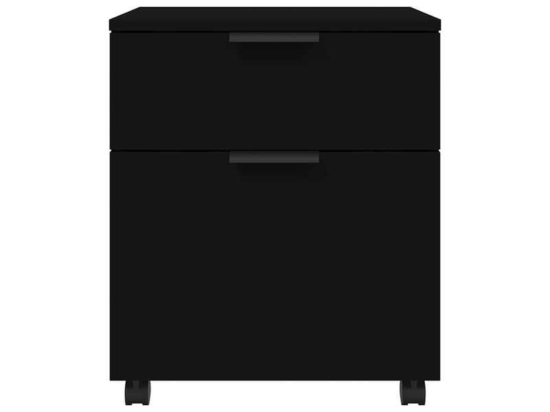  Caisson de bureau, classeur mobile avec roues noir 45x38x54 cm bois d'ingénierie  - Conforama E