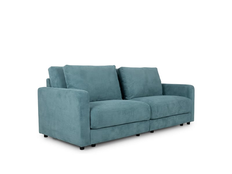  Canapé droit velours côtelé bleu clair venezia 3 pl 3CA56.CA.3D.14 - Conforama D