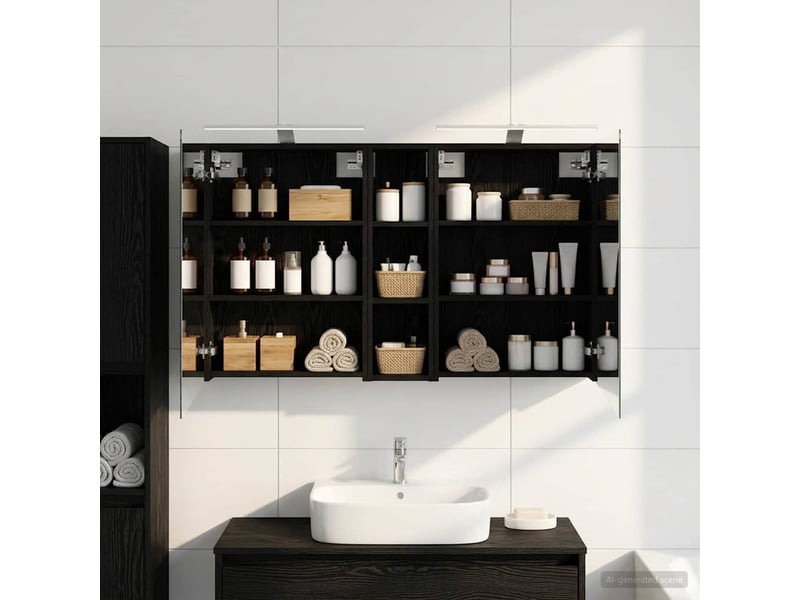  Ensemble de meubles de salle de bain 3 pcs 120x14.5x70 cm shl3315  - Conforama D