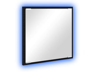 Miroir de salle de bain, miroir de toilette led chêne noir 40 x 37 x 8.5 cm cf62563