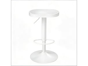 tabouret de bar assise réglable en hauteur <strong>STILVORA</strong> - blanc hauteur d'assise 60 cm vendu A l'unité
