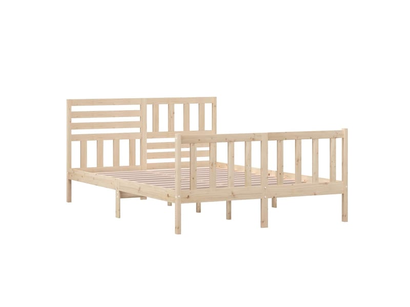  Lit double- lit adulte -  cadre de lit sans matelas bois massif 140x200 cm  - Conforama C