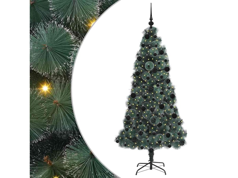 Sapin de noël, arbre de noël artificiel pré-éclairé avec ensemble de boules shl7071 - Conforama A