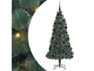 Sapin de noël, arbre de noël artificiel pré-éclairé avec ensemble de boules shl7071