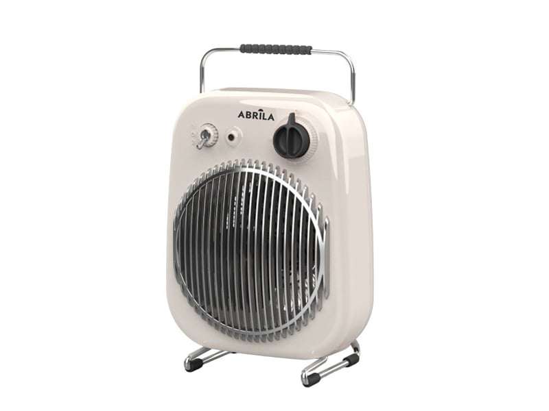  Chauffage soufflant ABRILA Martinica 2000 W blanc et noir, 2 puissances, thermostat réglable, anti-basculement, design vintage 230322001 - Conforama A