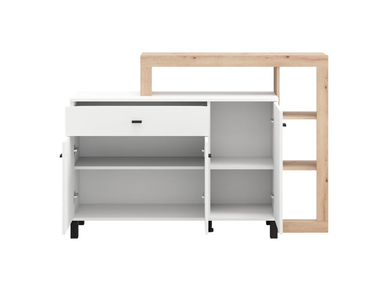  Credenza piriap, buffet 5 étagères, 145x35x101h cm blanc Piriap - Conforama E