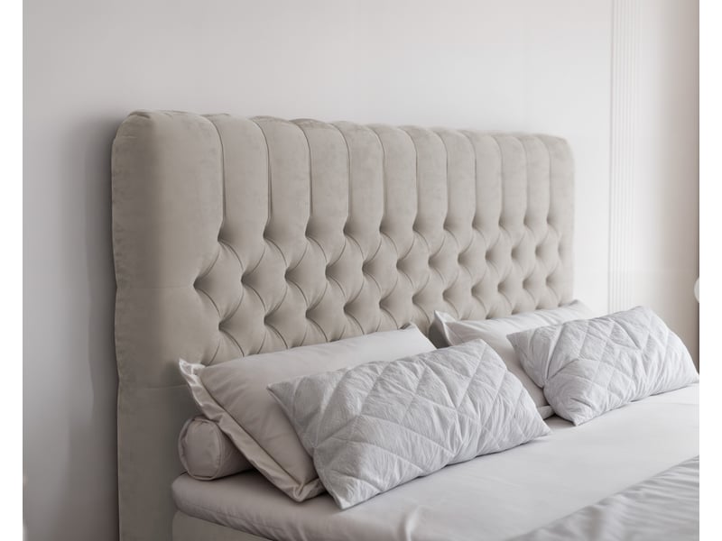  Lit adulte alba plus - 200x200 cm - matelas ressorts + surmatelas - coffre de rangement - velours dense hydrofuge crème ALBA PLUS - Conforama D