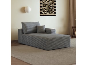 Canapé droit fixe <strong></strong> <strong></strong> 1 place Velours côtelé gris