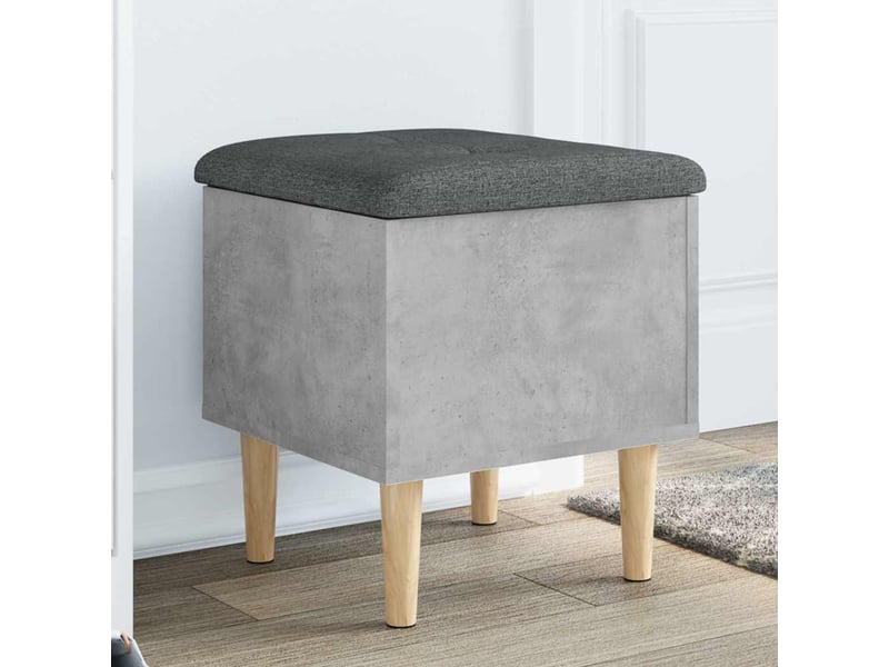  Banc chambre, banc de rangement gris béton 42x42x46 cm bois d'ingénierie  - Conforama B