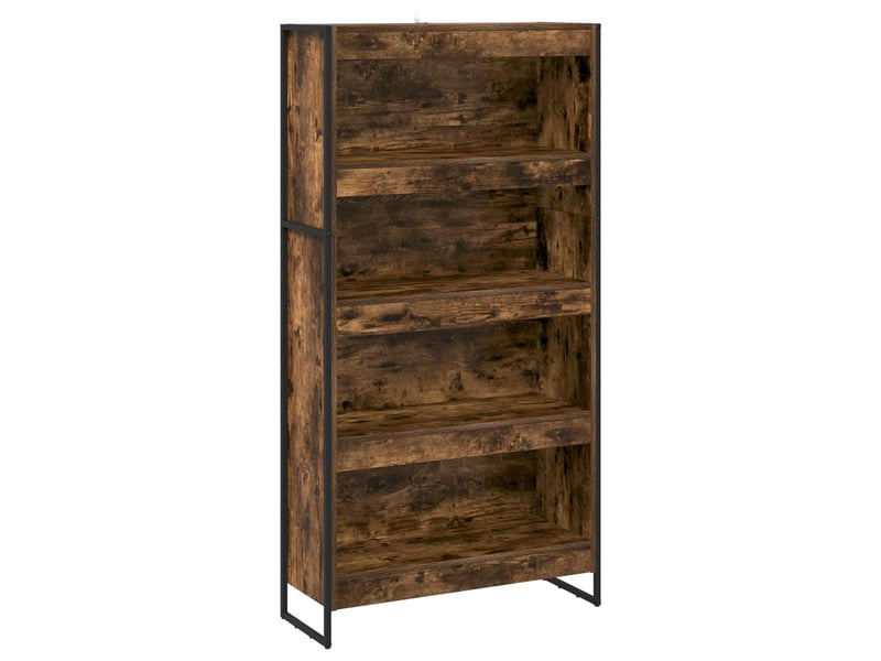  Bibliothèque, armoire à livres 80 x 30 x 155 cm bois d'ingénierie chêne fumé  - Conforama A