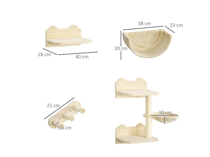  Ensemble mural 4 pièces 40x28x73 cm panneau de particules beige  - Conforama D