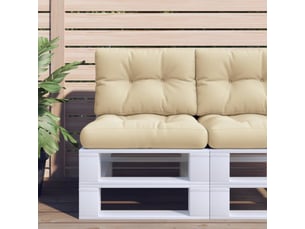 Lot de 2 coussins de palette, coussins de canapé beige tissu cf59490