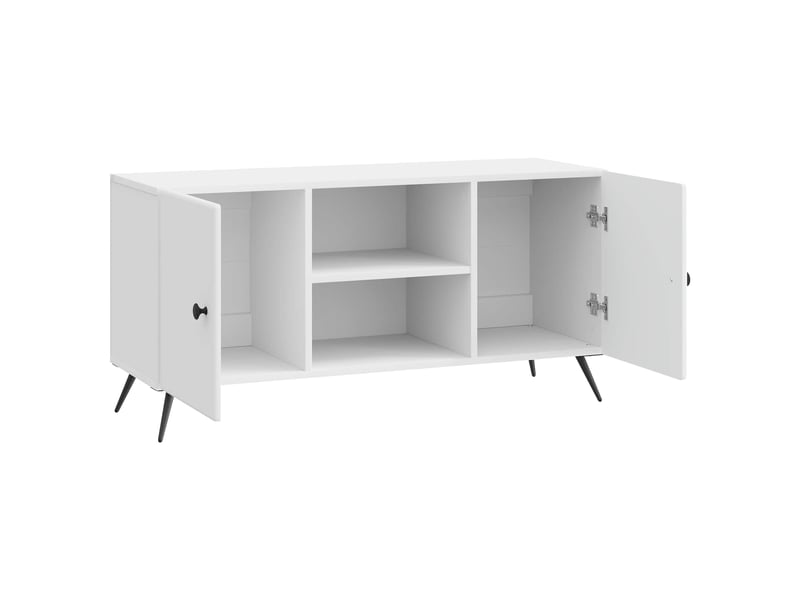  Meuble tv - banc tv - meuble de rangement 102 x 34,5 x 50 cm blanc brillant bois d'ingénierie  - Conforama E