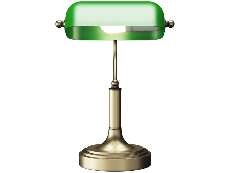  Lampe de bureau e27 de style banquier avec abat-jour réglable et interrupteur à bascule pour la maison, le bureau ou la bibliothèque - verte  - Conforama A