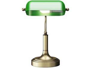 Lampe de bureau e27 de style banquier avec abat-jour réglable et interrupteur à bascule pour la maison, le bureau ou la bibliothèque - verte