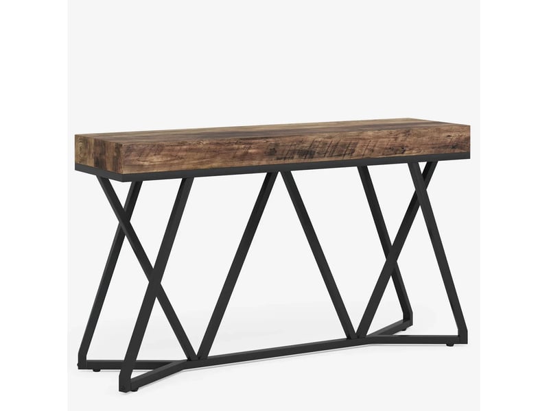  Table basse industrielle 140 cm effet bois et métal evryae  - Conforama A