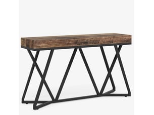 Table basse industrielle 140 cm effet bois et métal evryae