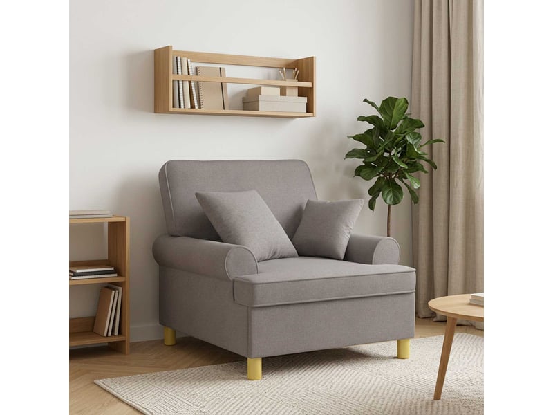 Vidaxl fauteuil xl avec coussins taupe tissu - Conforama B