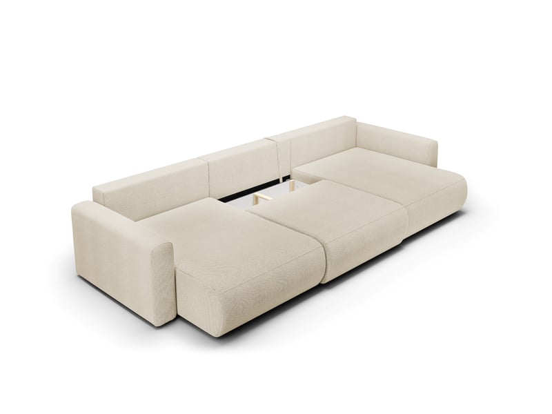 Canapé d'angle convertible 5 places welly u beige - Conforama B
