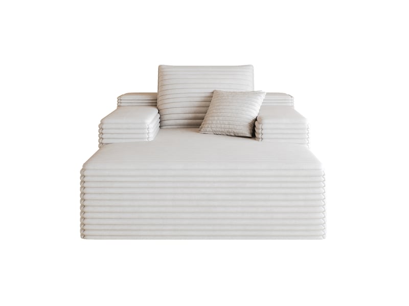  Canapé méridienne 1 place 115x159 cm sans montage blanc  - Conforama A