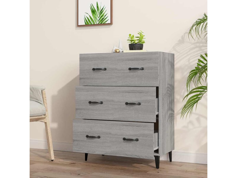 Buffet - bahut - meuble de rangement sonoma gris 69,5x34x90 cm bois d'ingénierie  - Conforama C