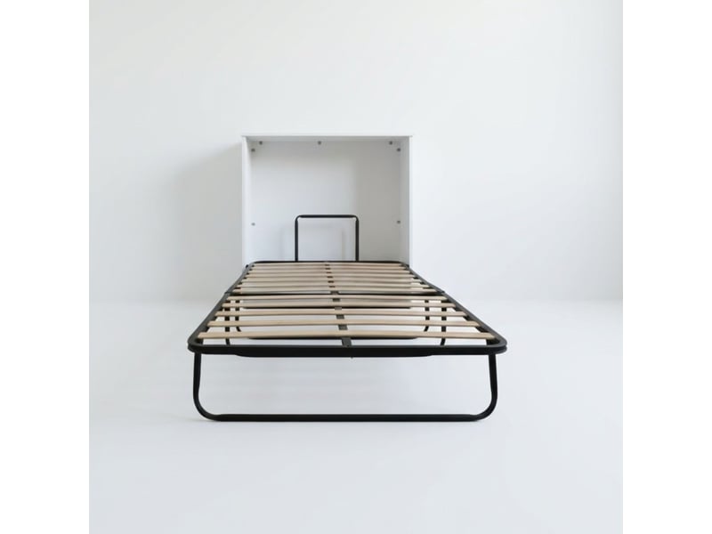  Lit pliable avec matelas mélamine blanc 106x99.2x40.2cm  - Conforama E