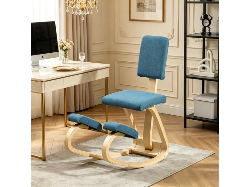  Chaise agenouillée ergonomique avec dossier, siège correcteur de posture pour bureau  - Conforama D