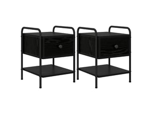Table de chevet - cabinet de chevet - table de nuit 2 pc chêne noir bois d'ingénierie