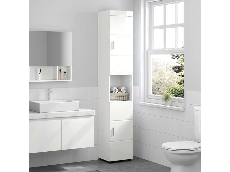Ensemble d'armoire de salle de bain tulum blanc brillant cf62971 - Conforama D