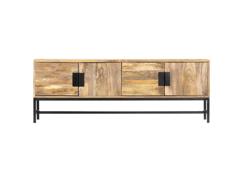  Meuble tv - banc tv - meuble de rangement 140x30x50 cm bois massif de manguier  - Conforama A