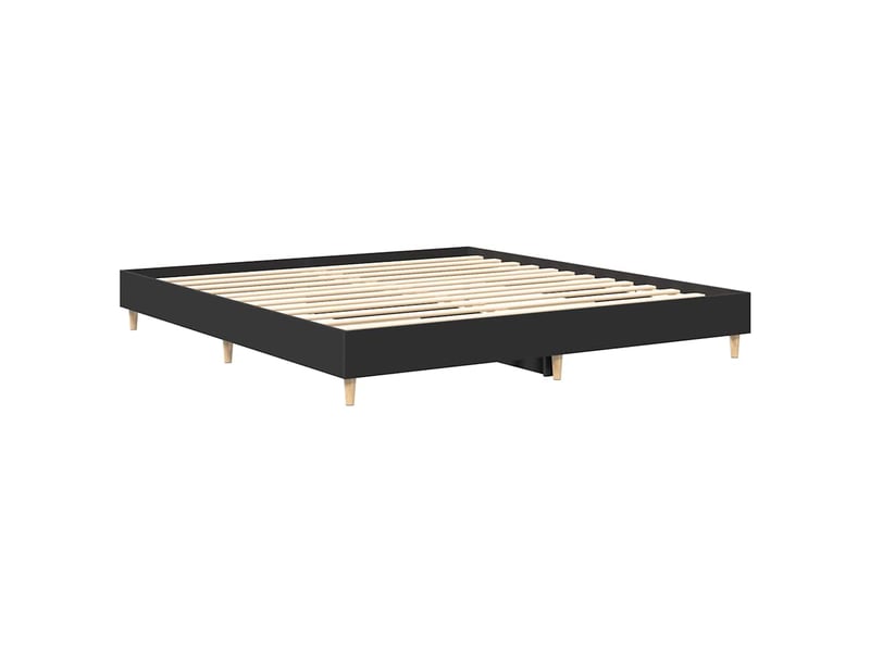  Lit double- lit adulte -  cadre de lit sans matelas noir 180x200 cm bois d'ingénierie  - Conforama C