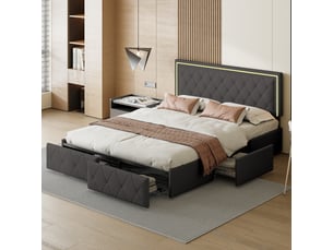 Lit 2 places 140x200 cm <strong>BRILVERDE </strong>  <strong></strong> coloris gris