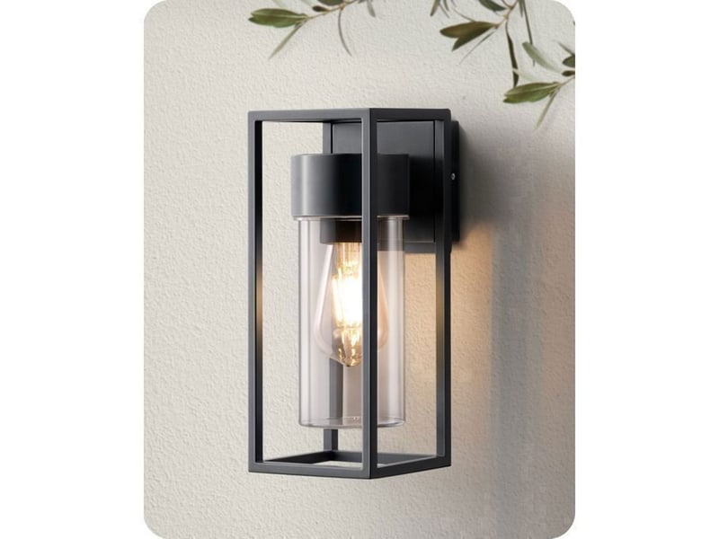  Applique murale exterieure style lanterne e27 ip44 27 x 11 cm noire alu 370618_AAAYU31891_6_DROPFR - Conforama A