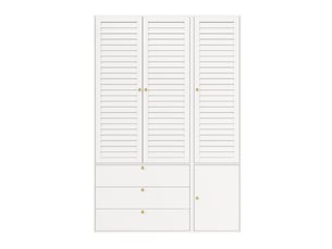 Armoire 4 porte(s) battante 3 tiroir(s) <strong>LEYTN</strong> <strong></strong> coloris blanc largeur 135 cm