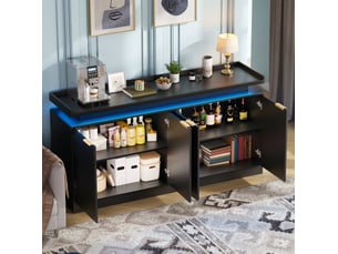 Buffet 4 porte(s) 0 tiroir(s) <strong>MODENUIT </strong> <strong></strong> - 160 cm coloris noir
