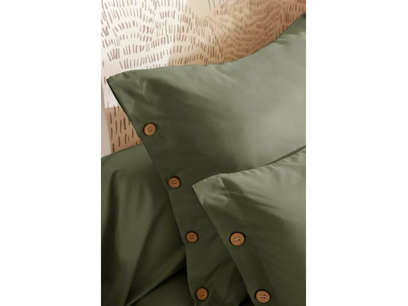  Housse de couette 240 x 220 cm + 2 taies 65 x 65 cm 100% percale de coton 120 fils perrine romarin  - Conforama D