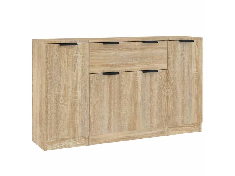  Buffets 3 pcs - bahut - meuble de rangement chêne sonoma bois d'ingénierie  - Conforama A